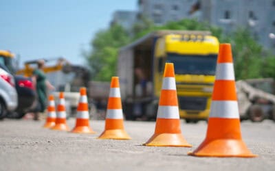 Row of traffic cones