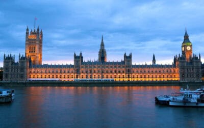 Evening view of House of Parliament, London, United Kingdom