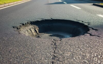 Pothole in the road UK